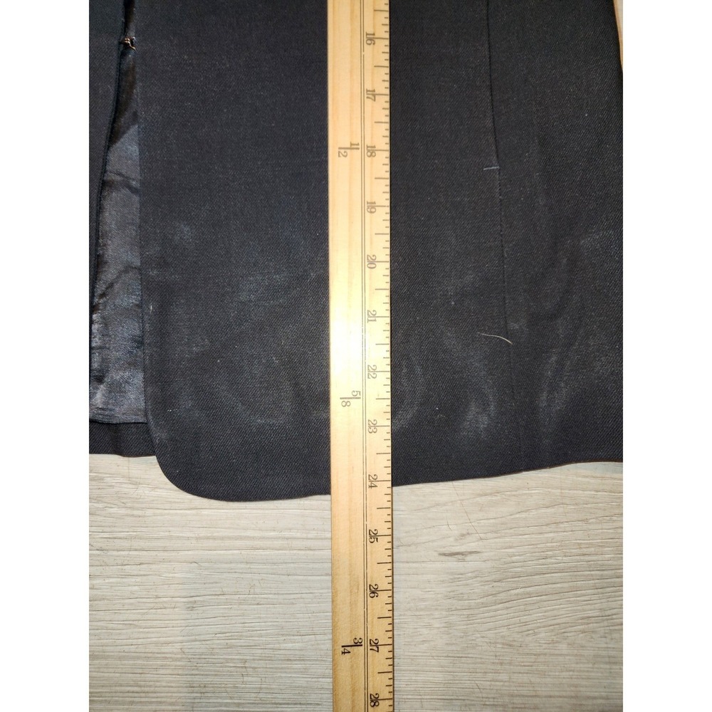 Banana Republic Made in Italy Black 100% Wool Hook Eye Blazer Jacket Womens 6 - Picture 4 of 9
